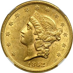 1852 $20 Liberty NGC AU58