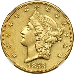 1853-O $20 Liberty NGC AU58