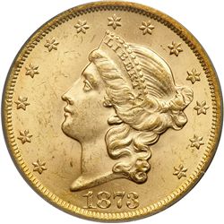 1873 $20 Liberty. Open 3 PCGS MS63