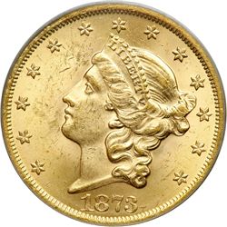 1873 $20 Liberty. Open 3 PCGS MS63