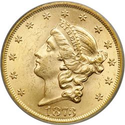 1873 $20 Liberty. Open 3 PCGS MS62