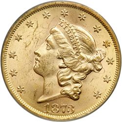 1873 $20 Liberty. Open 3 PCGS MS62