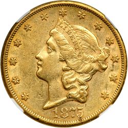 1875-CC $20 Liberty NGC AU58