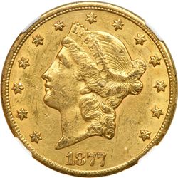 1877-CC $20 Liberty NGC AU55