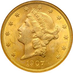 1907 $20 Liberty NGC MS63