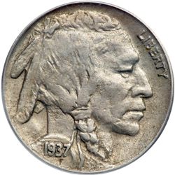1937-D Buffalo 5C. 3 Legs