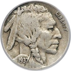 1937-D Buffalo 5C. 3 Legs
