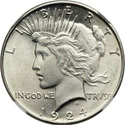 1924 Peace $1 NGC MS66