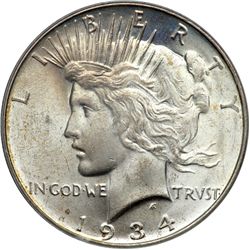 1934-D Peace $1 PCGS MS65