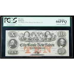 18__ $10 Remainder, City Bank of New Haven, CT. PCGS Ge