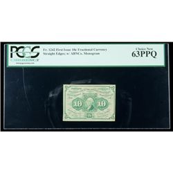 1862, 10c Fractional Currency. First Issue, straight ed