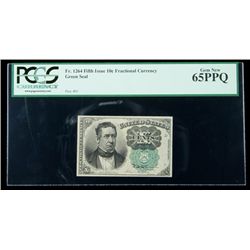 1874, 10c Fractional Currency. Fifth Issue, green seal.
