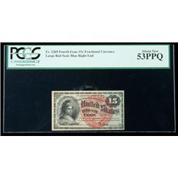 1869, 15c Fractional Currency. Fourth Issue, large red