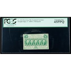 1862, 50c Fractional Currency. First Issue, straight ed