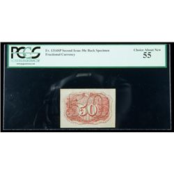 1863, 50c Fractional Currency. Back Specimen. Second Is