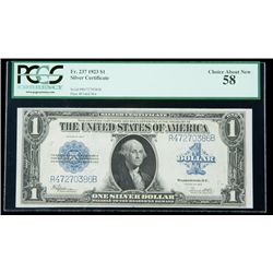 1923, $1 Silver Certificate. PCGS Choice About New 58