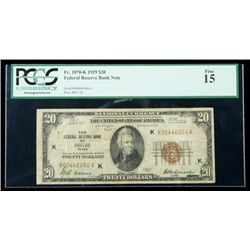 1929, $20 Federal Reserve Bank Note. PCGS Fine 15