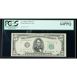 1950-C, $5 Federal Reserve Note. PCGS Very Choice New 6