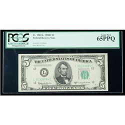 1950-D, $5 Federal Reserve Note. PCGS Gem New 65PPQ