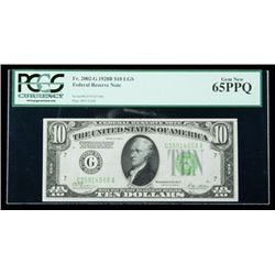 1928-B, $10 Federal Reserve Note. LGS. PCGS Gem New 65P