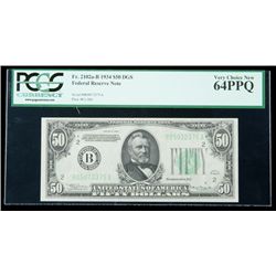 1934, $50 Federal Reserve Note. DGS. PCGS Very Choice N