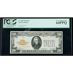 1928, $20 Gold Certificate. PCGS Very Choice New 64PPQ