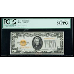 1928, $20 Gold Certificate. PCGS Very Choice New 64PPQ