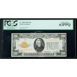 1928, $20 Gold Certificate. PCGS Choice New 63PPQ