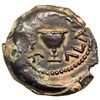 Image 1 : The Jewish War, 66-70 CE. AE Small Bronze ("One Eighth"; 19.50 mm) dated year 4 (69-70 CE). VF