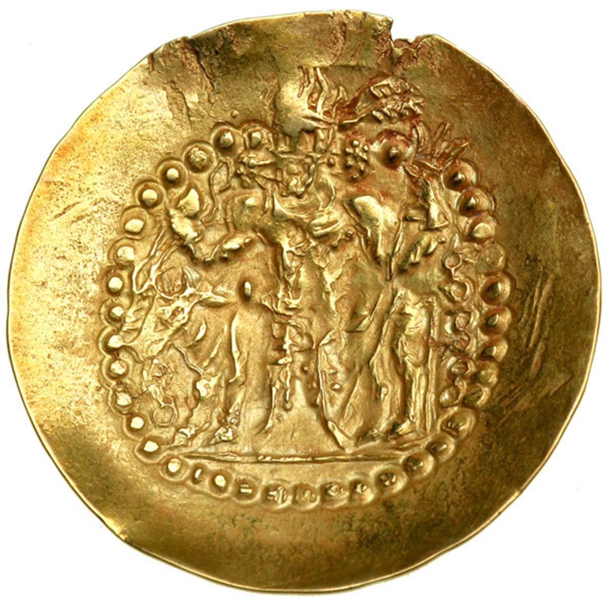 Hunnic Tribes. Vaharam (Kushanshah), c. AD 335-370. Gold Dinar (Type II ...