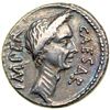 Image 1 : Julius Caesar, died 15 March 44 BC. AR Denarius minted at Rome by moneyer M. Mettius, late March-Apr