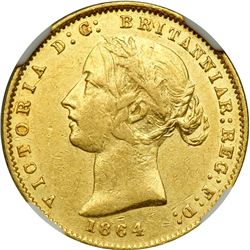 Australia. 1/2 Sovereign, 1864 (Sydney). NGC AU50