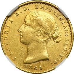 Australia. 1/2 Sovereign, 1864 (Sydney). NGC EF40