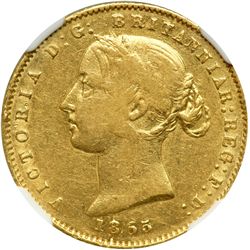 Australia. 1/2 Sovereign, 1865 (Sydney). NGC VF25