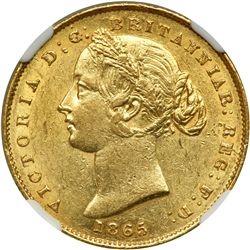 Australia. Sovereign, 1865 (Sydney). NGC AU58