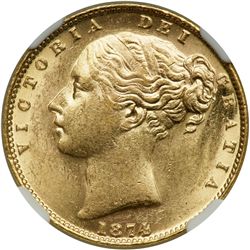 Australia. Sovereign, 1874-M. NGC MS62