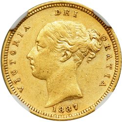 Australia. Half Sovereign, 1887-M. NGC EF45