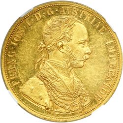 Austria. 4 Ducats, 1884. NGC UNC