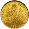 Image 2 : Austria. 8 Florins/20 Francs, 1892. NGC MS66