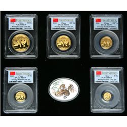 China. Prestige Panda First Strike Set: 500, 200, 100, 50 and 20 Yuan, 2010. PCGS MS70