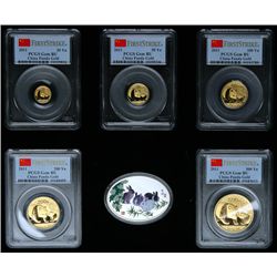 China. Prestige Panda First Strike Set: 500, 200, 100, 50 and 20 Yuan, 2011. PCGS UNC