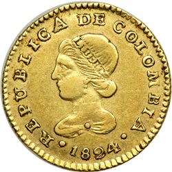 Colombia. Escudo, 1824-FM (Popayan). VF