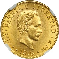 Cuba. 2 Pesos, 1916. NGC MS64