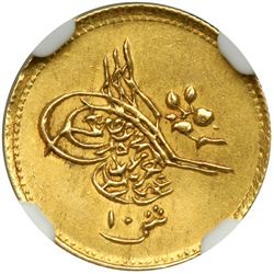 Egypt. 10 Qirsh, AH1277/ 12. NGC AU55