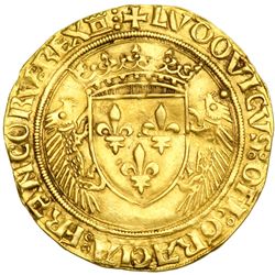 France. Ecu d'or au porcepic, ND. NGC EF