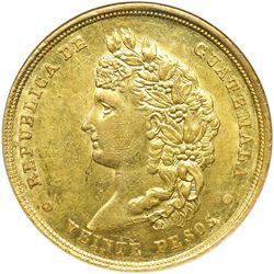 1064- Guatemala. 20 Pesos, 1878 F