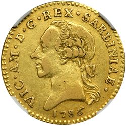 Italian States - Sardinia. 1 Doppia, 1786. NGC EF40