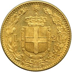 Italy. 20 Lire, 1890-R. AU