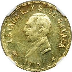 Mexico - Oaxaca. 10 Pesos, 1915-TM. NGC MS62