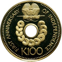 Papua New Guinea. 100 Kina, 1976. PF